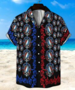 Grateful Dead Roses and Lightning Bolt Hawaiian Shirt