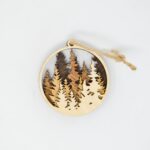 Forest Laser Cut Ornament, Handmade 3D Layered Wooden Nature Christmas Ornaments, Pine Trees, Christmas Gift