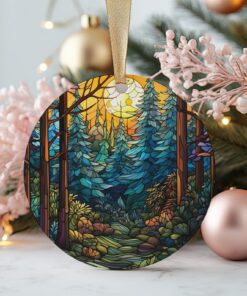 Wilderness Forest Christmas Ornament, Nature Gift, Christmas Decoration, Holiday Gift Idea, Heirloom Keepsake, Hiking Outdoors Decorations