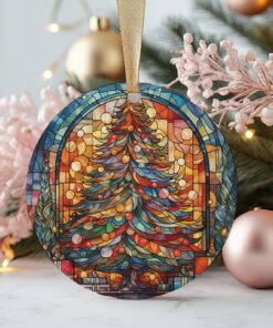 Christmas 2025 Ornament, Christmas Decoration, Holiday Gift Idea, Heirloom Keepsake, Round Ceramic, Gift Exchange, Gift Idea, Xmas Tree