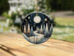 Enchanting Winter Wonderland Ornament, Holiday Decor, Christmas Tree Decoration, Magical Night Scene Ornament, Festive Gift Idea