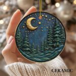 Forest Ornament, Night Forester Gifted Decor, Starry Xmas Gift Idea, Nature Christmas Gift For Her Heirloom Keepsake Xmas Ornament