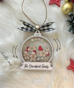 Personalized Gingerbread With Hat Family Christmas Ornament, Custom Family Ornament 2025, 4D Customized Cookie Ornament Gift for Christmas