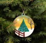 Wooden Christmas Ornament: Rustic Farmhouse Holiday Décor