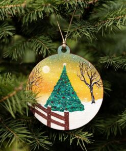 Wooden Christmas Ornament: Rustic Farmhouse Holiday Décor