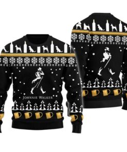 Johnnie Walker Puppy Snowflake Pattern Ugly Sweater