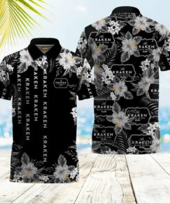 Kraken Rum White Hibiscus Polo Shirt