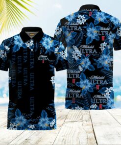 Michelob Ultra Blue Hibiscus Polo Shirt