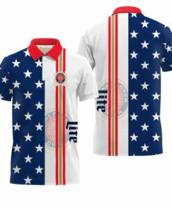 Miller Lite Fourth Of July Polo Shirt