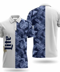Miller Lite Swiss Cheese Leaf Polo Shirt