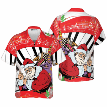 2025 Christmas Santa with Musical Instrument Hawaiian Shirt