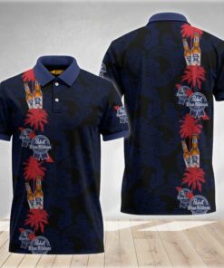 Tropical Pabst Blue Ribbon Is With You Polo Shirt