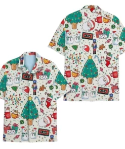 2025 Christmas Hawaiian Shirt Holiday Shirt Button Down