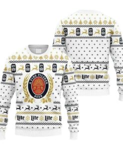 Snowflakes Miller Lite Christmas Ugly Sweater