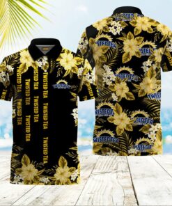Twisted Tea Yellow Hibiscus Polo Shirt