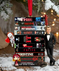 Retro VHS Tape Stack Ornament, Gift For Horror Lovers