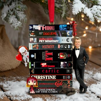 Retro VHS Tape Stack Ornament, Gift For Horror Lovers