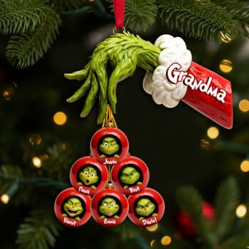 Green Monster Family Ornament, Personalized Gifts For Family Christmas Ornament