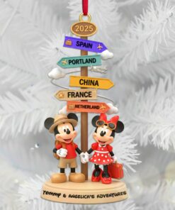 Personalized Gifts For Traveling Couple Christmas Ornament