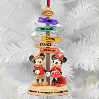 Personalized Gifts For Traveling Couple Christmas Ornament
