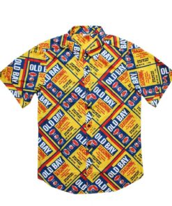 Flat OLD BAY Can Pattern / Hawaiian Shirt
