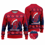 2025 Boston Red Sox Snowflakes Christmas Ugly Sweater