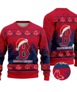 2025 Boston Red Sox Snowflakes Christmas Ugly Sweater