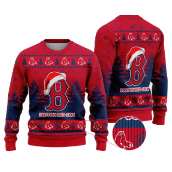 2025 Boston Red Sox Snowflakes Christmas Ugly Sweater