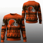 2025 Christmas Browns Festive Reindeer Tree Ugly Sweater