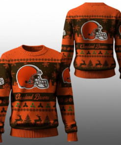 2025 Christmas Browns Festive Reindeer Tree Ugly Sweater