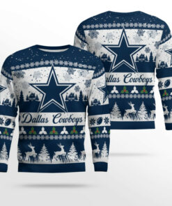 2025 Christmas Cowboys Festive Reindeer Tree Ugly Sweater