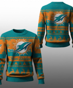 2025 Christmas Dolphins Festive Reindeer Tree Ugly Sweater