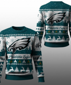 2025 Christmas Eagles Festive Reindeer Tree Ugly Sweater