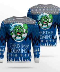 2025 Christmas Is Coming Pickleball Ugly Sweater