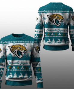 2025 Christmas Jaguars Festive Reindeer Tree Ugly Sweater