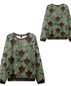 2025 Christmas Krampus And Candy Cane Ugly Sweater
