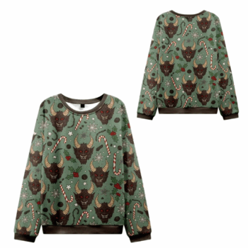 2025 Christmas Krampus And Candy Cane Ugly Sweater