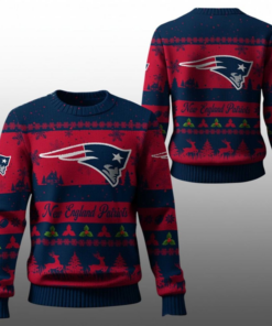 2025 Christmas Patriots Festive Reindeer Tree Ugly Sweater
