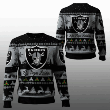 2025 Christmas Raiders Festive Reindeer Tree Ugly Sweater