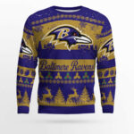 2025 Christmas Ravens Festive Reindeer Tree Ugly Sweater