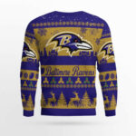 2025 Christmas Ravens Festive Reindeer Tree Ugly Sweater