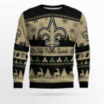2025 Christmas Saints Festive Reindeer Tree Ugly Sweater