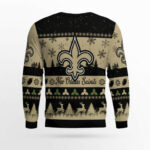2025 Christmas Saints Festive Reindeer Tree Ugly Sweater