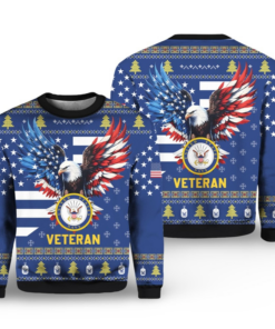 2025 Christmas US NAVY 250th Years Of Service Veteran Ugly Sweater