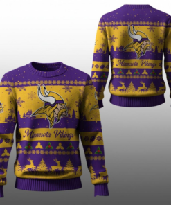 2025 Christmas Vikings Festive Reindeer Tree Ugly Sweater