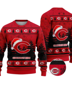 2025 Cincinnati Reds Snowflakes Christmas Ugly Sweater