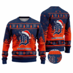 2025 Detroit Tigers Snowflakes Christmas Ugly Sweater