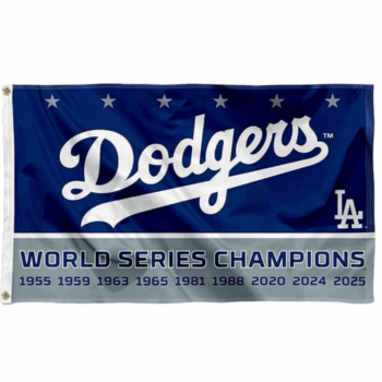 2025 Los Angeles Dodgers 9 Time World Champions Series Parade Flag