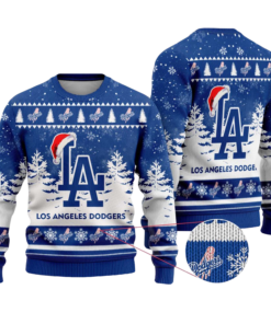 2025 Los Angeles Dodgers Snowflakes Christmas Ugly Sweater