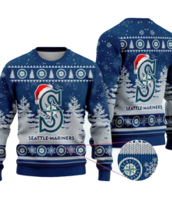 2025 Mariners Snowflakes Christmas Ugly Sweater